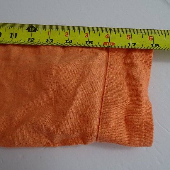 Old Navy Orange Linen Blend Tunic Dress  Women Size M Pockets Roll Tab Sleeves - Picture 12 of 14